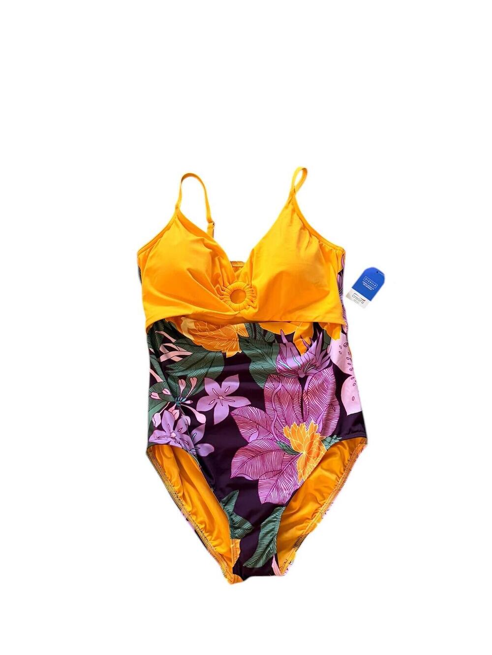 Lands’ End O-Ring Monokini One Piece Swimsuit Size 10 NWT Cutout Swim‎